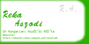 reka aszodi business card